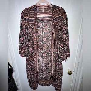 NWOT - Xhilaration Striped Floral Kimono